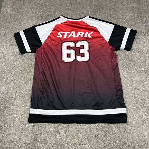 Marvel Shirt Stark Industries Iron Man Tony Stark Our Universe Jersey #63 Large - Picture 4 of 8